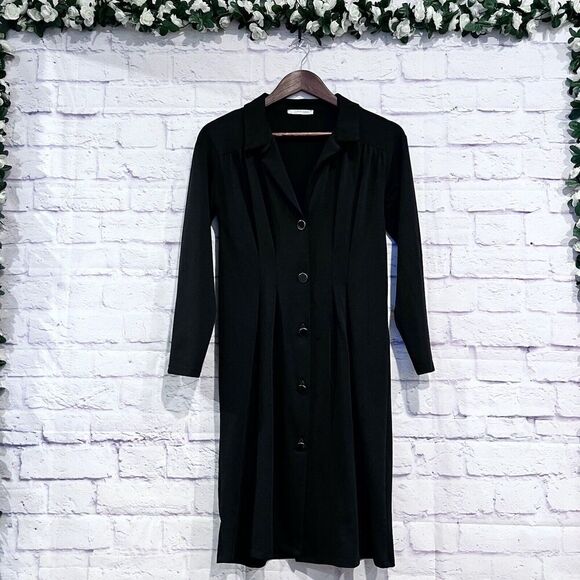 Zara Trafaluc‎ Size Small Button Down Pleated Dress Business Casual Collar - Picture 1 of 9